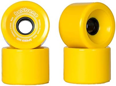 Roues Longboard BeXtreme 80A Jaune Marbré 70x51mm - Polyvalentes Cruising, Freestyle, Dancing, Downhill.