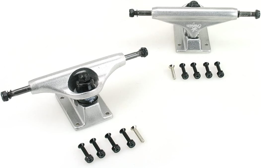 CRANDON : Pack de 2 Trucks 5/5,25 - Pour Débutants et Pros, Compatibles Tous Skateboards 1 CRANDON : Pack de 2 Trucks 5/5,25 - Pour Débutants et Pros, Compatibles Tous Skateboards (SKCMIAMI5RAWKIT2)