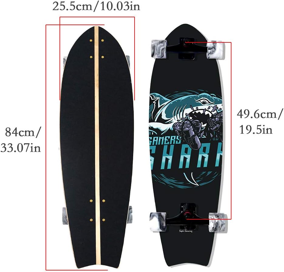 Planche à roulettes rétro 33" en érable pour tous niveaux et âges 3 Planche à roulettes rétro 33" en érable pour tous niveaux et âges – Image 3