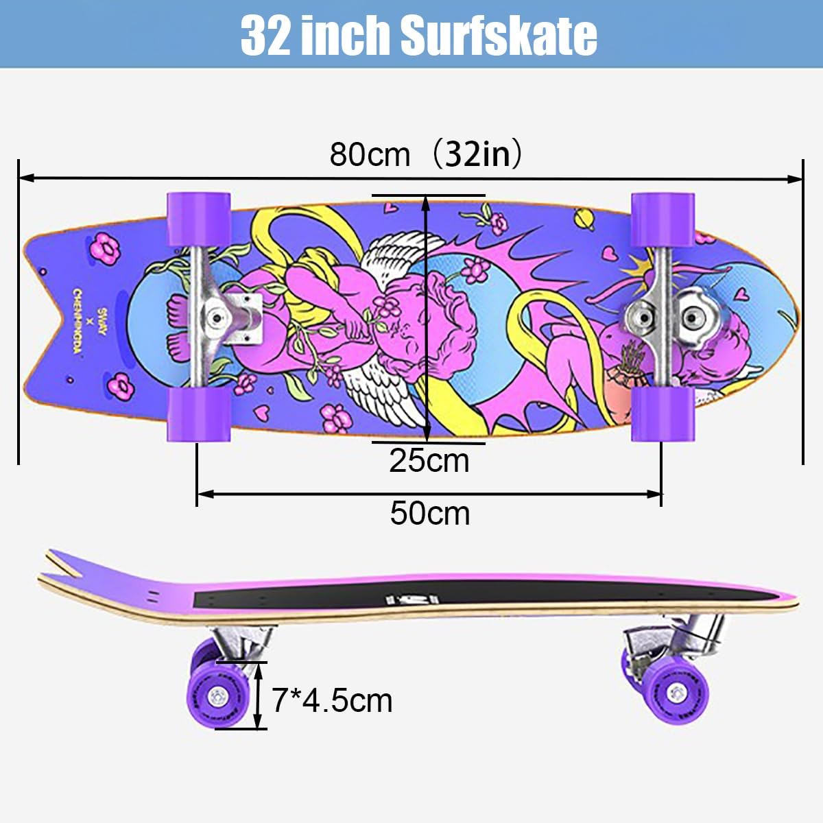 Surfskate 32" Complet S5 avec Équipement et Sac à Dos - Unisexe Adulte & Enfants 3 Surfskate 32" Complet S5 avec Équipement et Sac à Dos - Unisexe Adulte & Enfants – Image 3