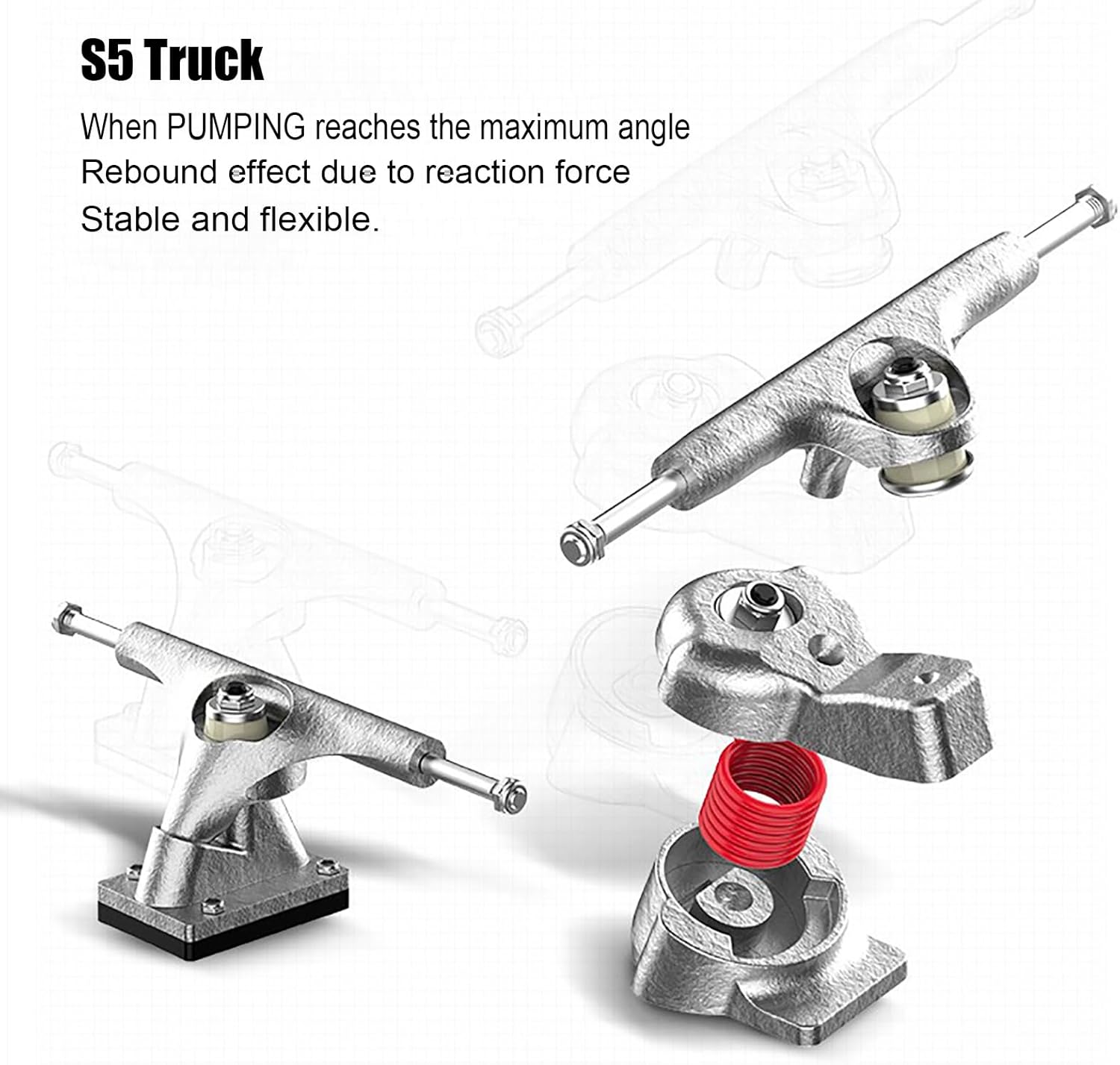 Surfskate 32" Complet S5 avec Équipement et Sac à Dos - Unisexe Adulte & Enfants 4 Surfskate 32" Complet S5 avec Équipement et Sac à Dos - Unisexe Adulte & Enfants – Image 4