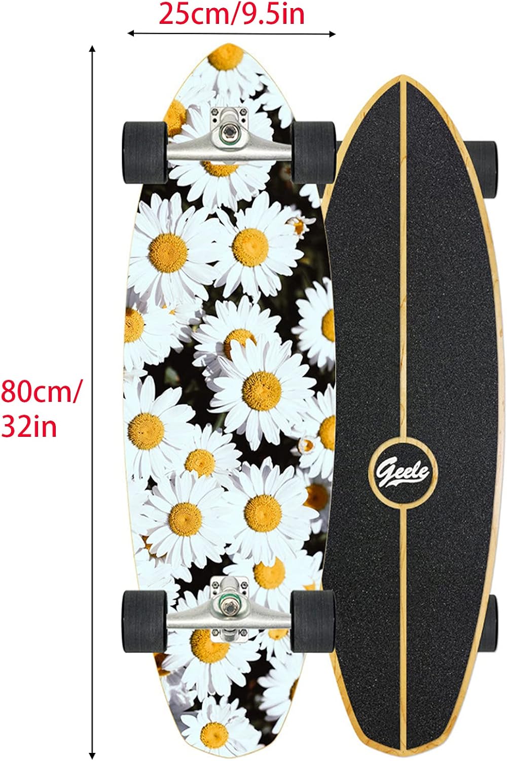 Cruiser Longboard 32" Pintail Surfskate avec Roulements ABEC-11, 8 Couches Érable, Outil en T, pour Adultes Débutants 5 Cruiser Longboard 32" Pintail Surfskate avec Roulements ABEC-11, 8 Couches Érable, Outil en T, pour Adultes Débutants – Image 5
