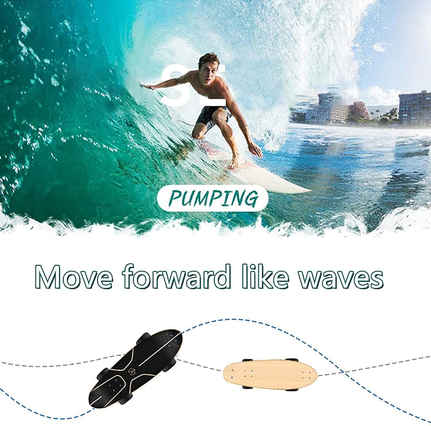 Cruiser Longboard 32" Pintail Surfskate avec Roulements ABEC-11, 8 Couches Érable, Outil en T, pour Adultes Débutants 6 Cruiser Longboard 32" Pintail Surfskate avec Roulements ABEC-11, 8 Couches Érable, Outil en T, pour Adultes Débutants – Image 6