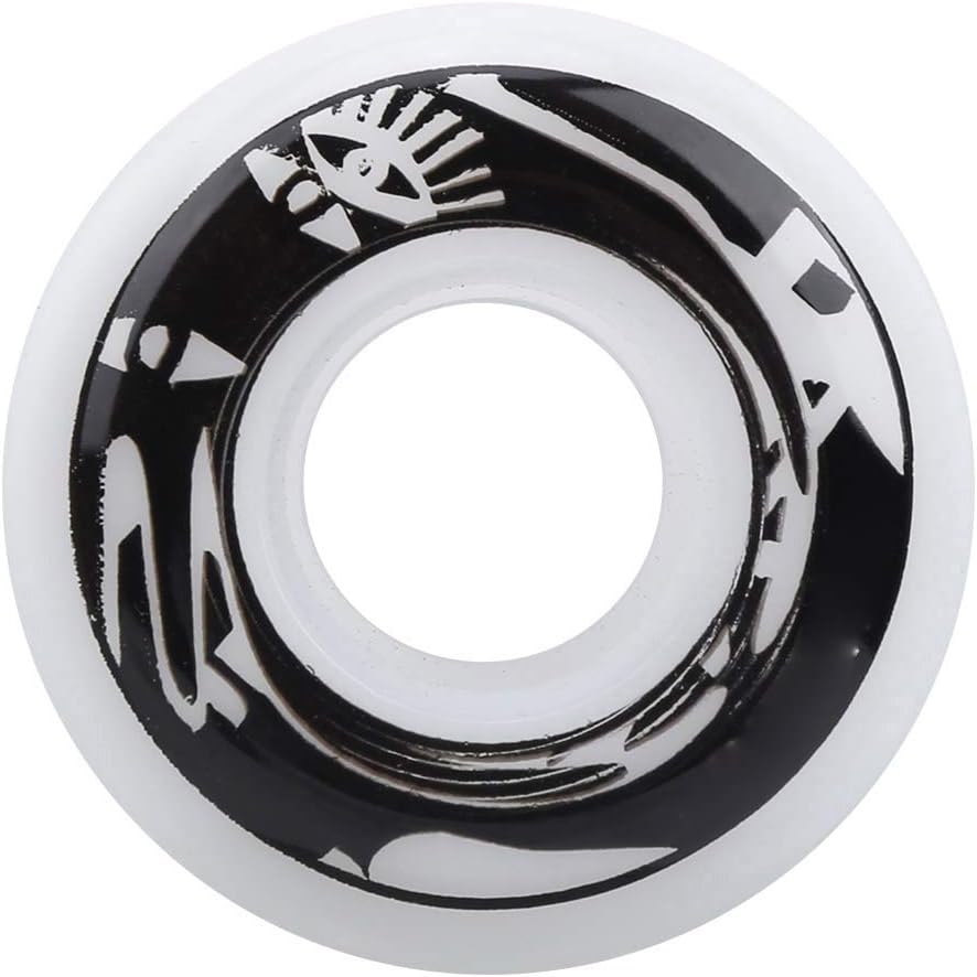 YOUTHINK 4Pcs Roues Skateboard PU 54x36mm (Blanc/Noir) 4 YOUTHINK 4Pcs Roues Skateboard PU 54x36mm (Blanc/Noir) – Image 4