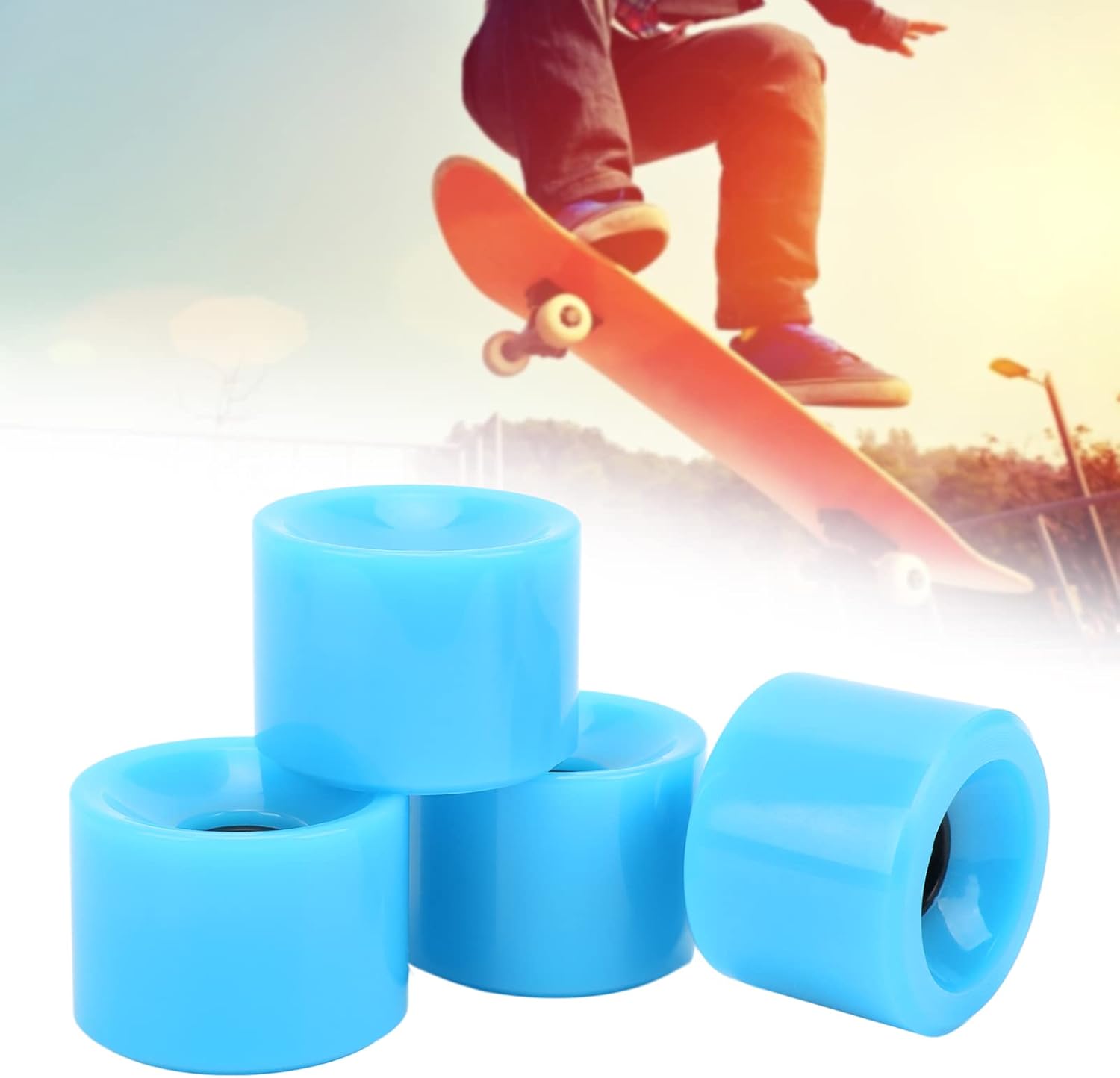 Roues de Longboard 70mm - Lot de 4, Bleu, Antidérapantes et Durables 8 Roues de Longboard 70mm - Lot de 4, Bleu, Antidérapantes et Durables – Image 8