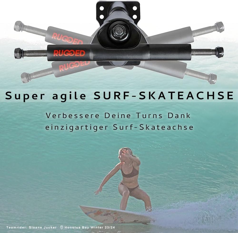 Set de Trucks de Skate Rugged Surf V2 - Noir 2 Set de Trucks de Skate Rugged Surf V2 - Noir – Image 2