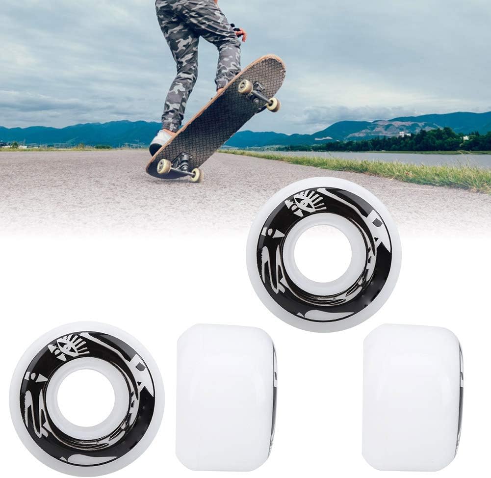 YOUTHINK 4Pcs Roues Skateboard PU 54x36mm (Blanc/Noir) 3 YOUTHINK 4Pcs Roues Skateboard PU 54x36mm (Blanc/Noir) – Image 3
