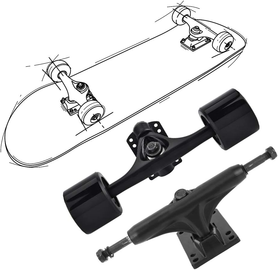 2Pcs Trucks Professionnels Alomejor pour Skateboard et Longboard, 4 Roues 2 2Pcs Trucks Professionnels Alomejor pour Skateboard et Longboard, 4 Roues – Image 2