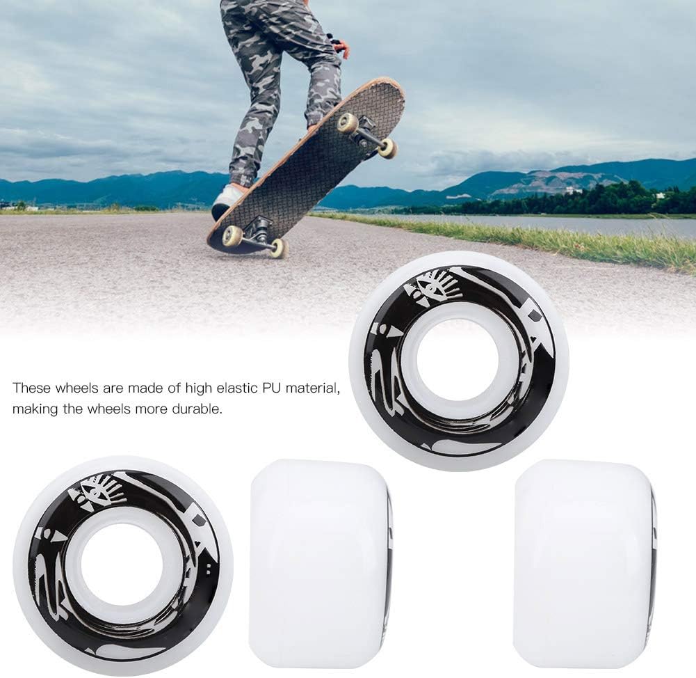 YOUTHINK 4Pcs Roues Skateboard PU 54x36mm (Blanc/Noir) 6 YOUTHINK 4Pcs Roues Skateboard PU 54x36mm (Blanc/Noir) – Image 6