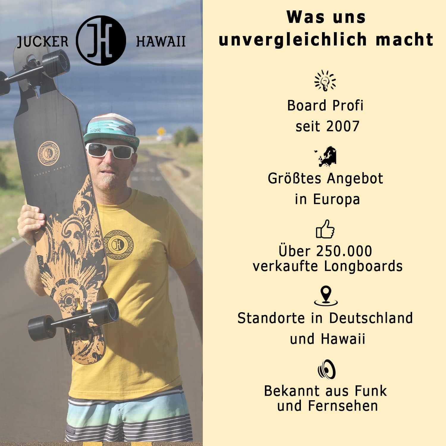 Trucks Longboard JUCKER HAWAII 180mm (Noir Mat, Paire) 4 Trucks Longboard JUCKER HAWAII 180mm (Noir Mat, Paire) – Image 4