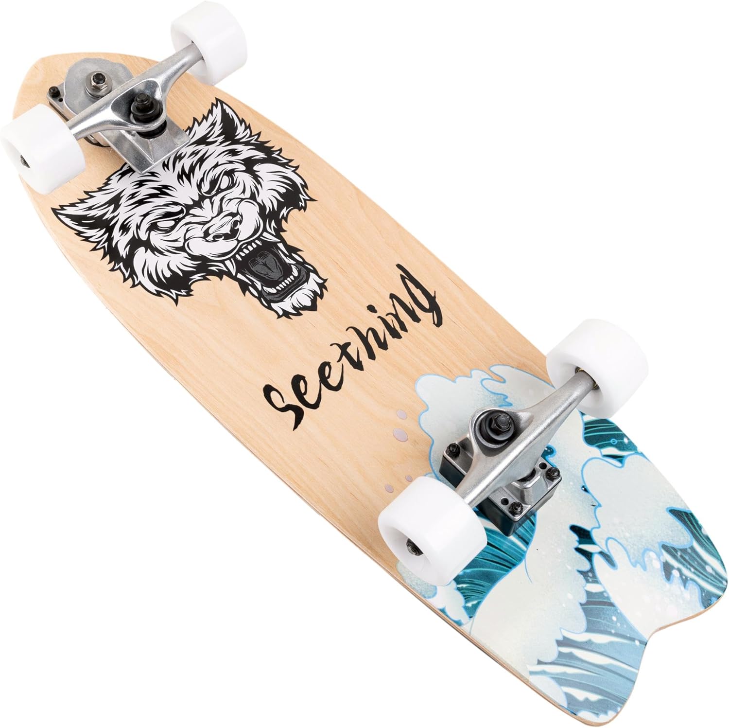 Surfskate Surf Lion theLongboarder: Tableau 29"x10", Essieux S7, Roues 65mm 78A, ABEC-5 - Complet 5 Surfskate Surf Lion theLongboarder: Tableau 29"x10", Essieux S7, Roues 65mm 78A, ABEC-5 - Complet – Image 5