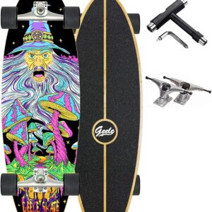Cruiser Longboard 32" Pintail Surfskate avec Roulements ABEC-11, 8 Couches Érable, Outil en T, pour Adultes Débutants
