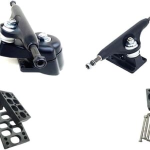 Lot de 2 trucks Naugan pour planche Land Surfing S6, adaptateur skateboard, joints noirs