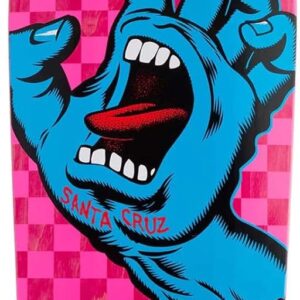 Skateboard complet Santa Cruz Surfskate Factory 76,7 cm, motif à carreaux.