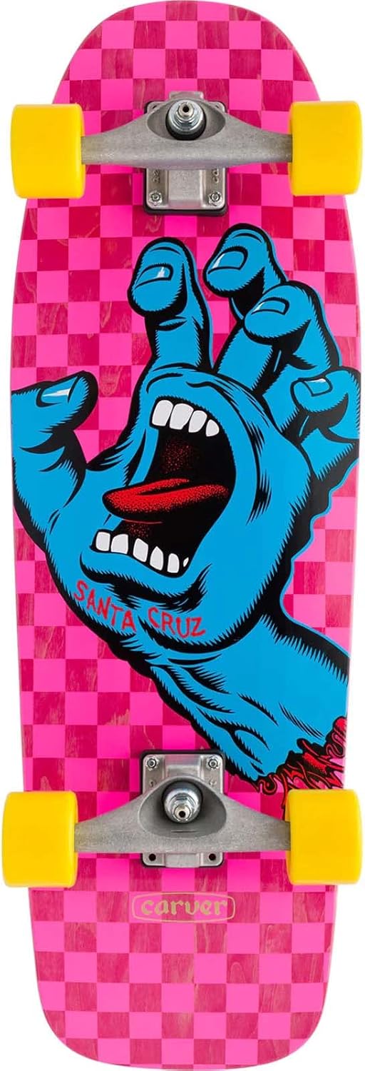 Skateboard complet Santa Cruz Surfskate Factory 76,7 cm, motif à carreaux. 1 Skateboard complet Santa Cruz Surfskate Factory 76,7 cm, motif à carreaux.