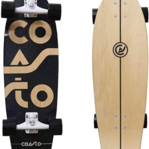 Surfskate Coasto polyvalent : skatepark, street, pumptrack, tout-terrain, cruiser avec trucks optimisés et deck pad transparent.