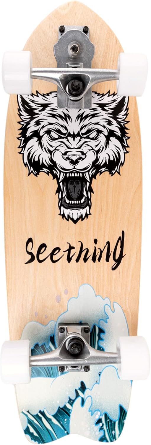 Surfskate Surf Lion theLongboarder: Tableau 29"x10", Essieux S7, Roues 65mm 78A, ABEC-5 - Complet 1 Surfskate Surf Lion theLongboarder: Tableau 29"x10", Essieux S7, Roues 65mm 78A, ABEC-5 - Complet